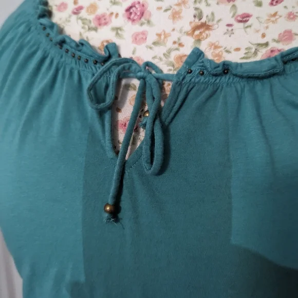 Ralph Lauren Seafoam Blouse w Keyhole - Picture 3 of 4